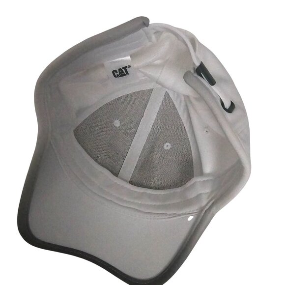Caterpillar Men's White Adjustable Trademark CAT Logo Baseball Cap One Size - Picture 4 of 13